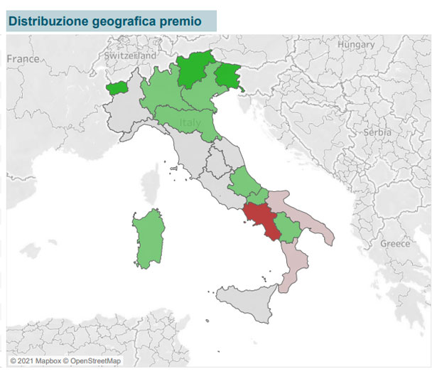 premio rc regioni Italia