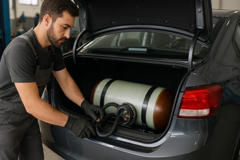  Installazione impianto metano su un’auto da parte di un meccanico nel 2025