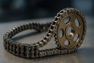 Dettaglio catena di trasmissione smontata da un motore