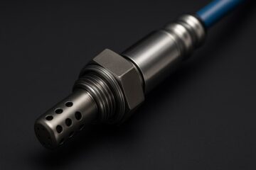 Primo piano di una sonda lambda nuova per motore auto
