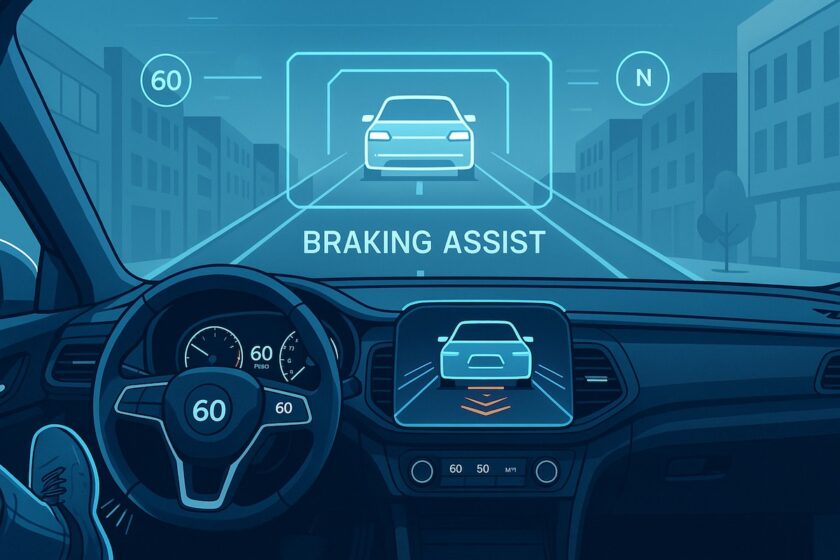 Illustrazione del funzionamento della frenata assistita BAS