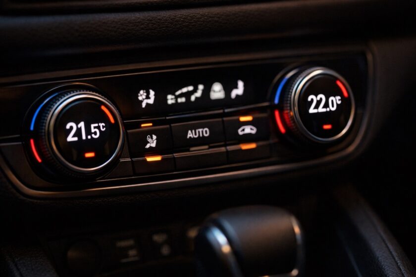 Pannello comandi del climatizzatore bizona con doppia regolazione temperatura