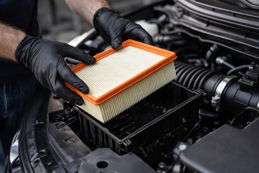 Sostituzione del filtro aria auto per proteggere flussometro e aspirazione