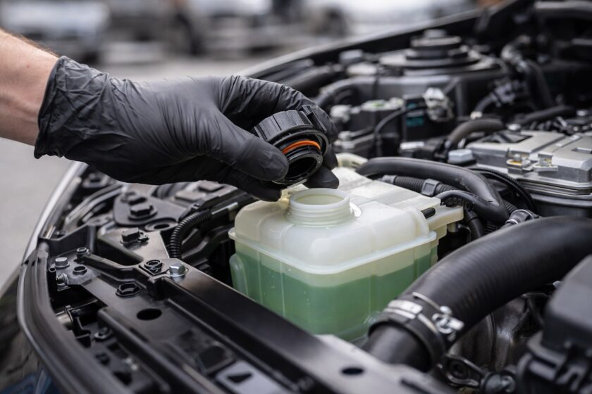 Controllo del livello del liquido refrigerante nella vaschetta del motore