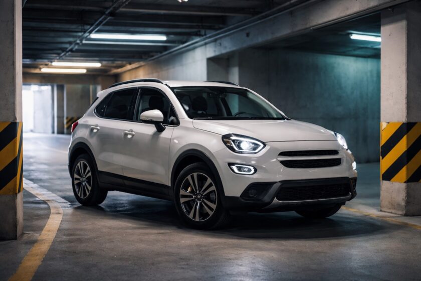 Crossover in parcheggio: esempio di ingombri reali e larghezza con specchi della Fiat 500X