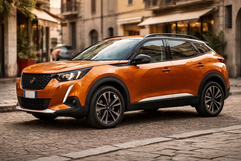 Peugeot 2008 in città per illustrare le misure esterne dell’auto