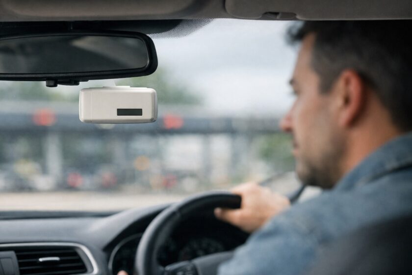 sostituzione batterie Telepass: dispositivo sul parabrezza e segnali acustici di batteria in esaurimento