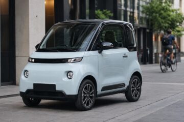 Microcar compatta parcheggiata in città