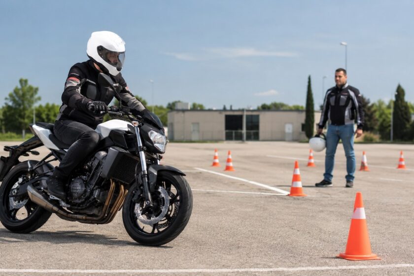 Patente moto costi durante una lezione pratica in autoscuola