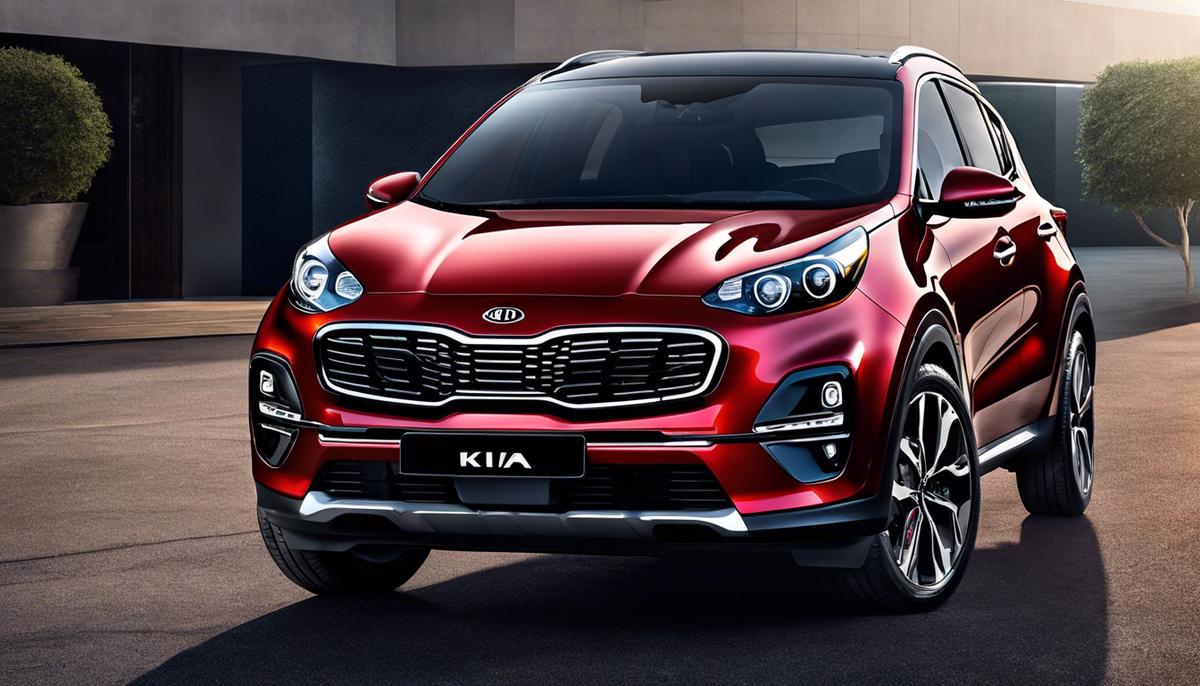 Immagine della Kia Sportage, SUV compatta con design moderno, ampie dimensioni e alta tecnologia a bordo.